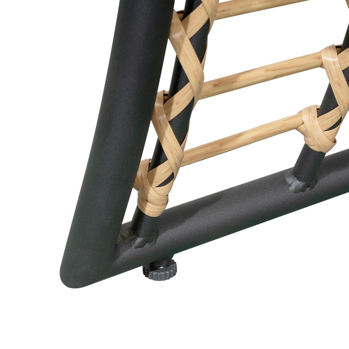 Loungesessel Paros - Anthrazit/Beige, Basics, Kunststoff/Textil (72/154/83cm) - Gardenson