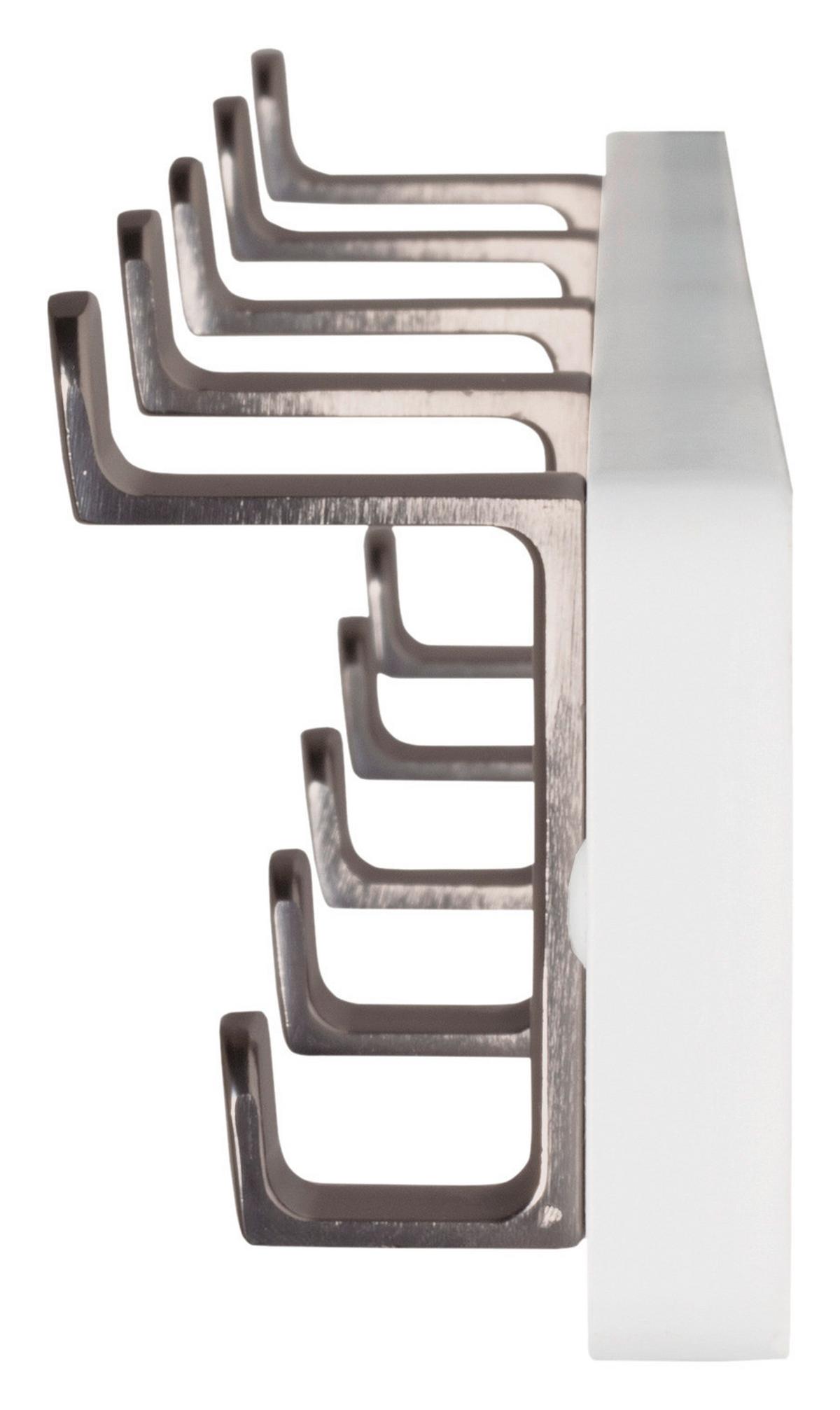 Fali Akasztóléc Köln - nemesacél/fehér, Modern, faalapú anyag/fém (55/7/6cm)