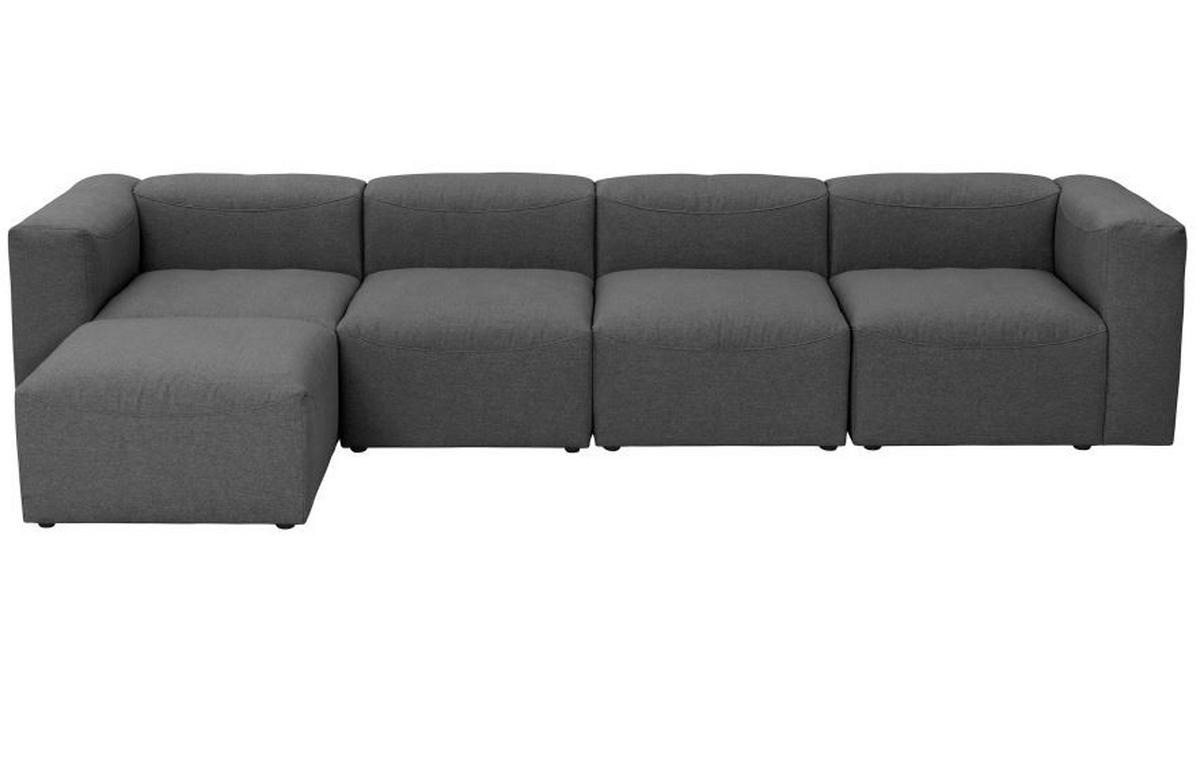 Ecksofa Lena Anthrazit Flachgewebe - Anthrazit, Design, Textil (175/73/100cm) - Max Winzer