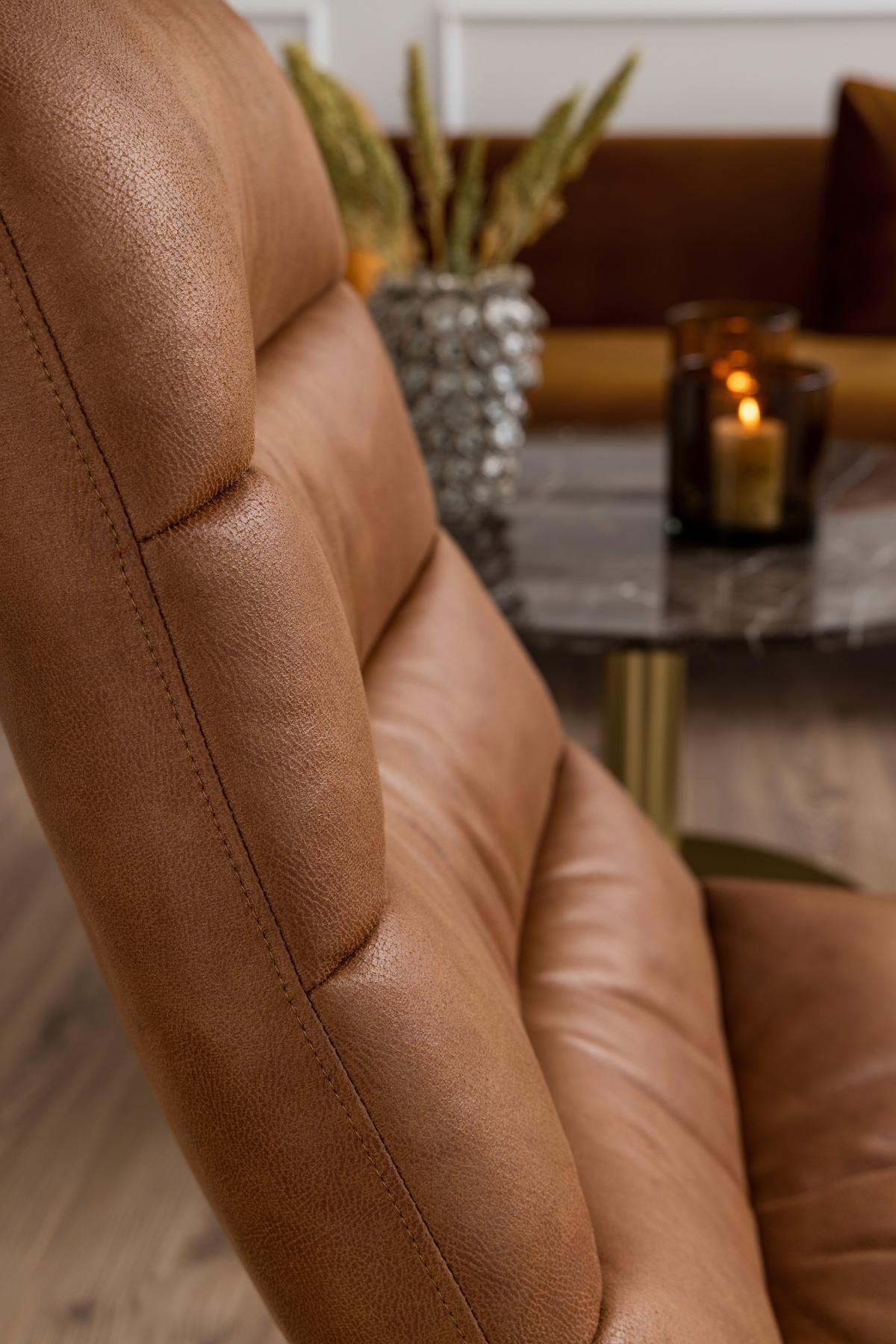 Sessel Milford - Cognac/Schwarz, Design, Textil (82,5/97/93cm) - Livetastic