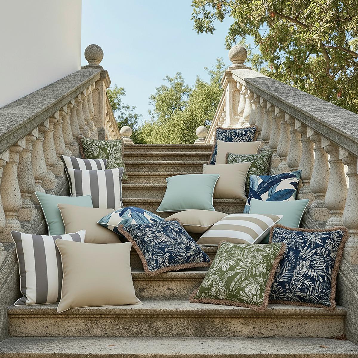 VENKOVNÍ POLŠTÁŘ MAGDA - krémová, Moderní, textil (45/8/45cm) - Bessagi Garden