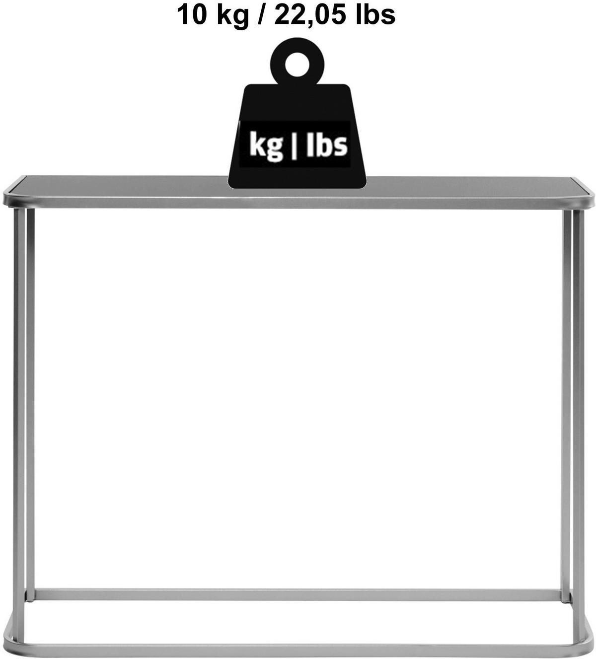 Konsolentisch Circo Goldfarben/Schwarz B: 30 cm - Goldfarben/Schwarz, MODERN, Glas/Metall (100/30/76cm) - Livetastic