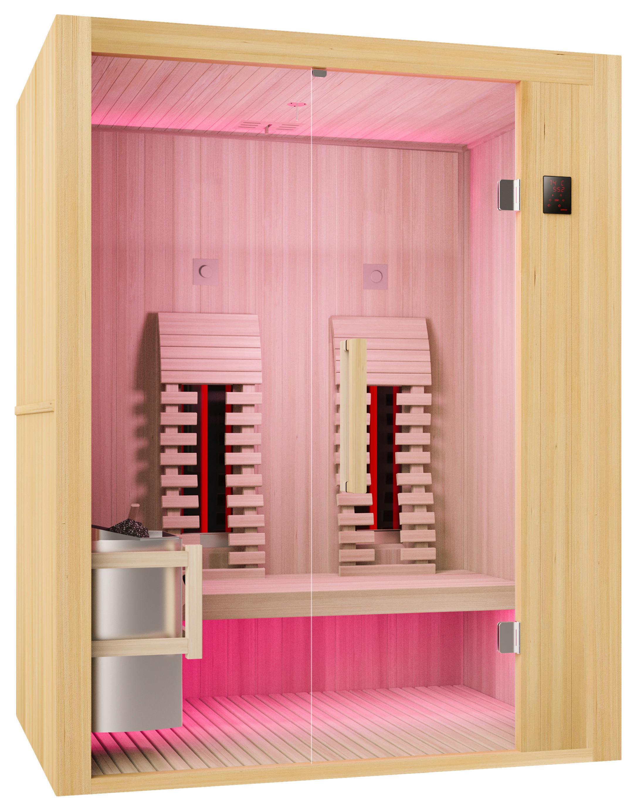 Infrarotkabine Sauna Alaska 2 Personen - Naturfarben, Basics, Glas/Holz (110/200/160cm) - Sanotechnik