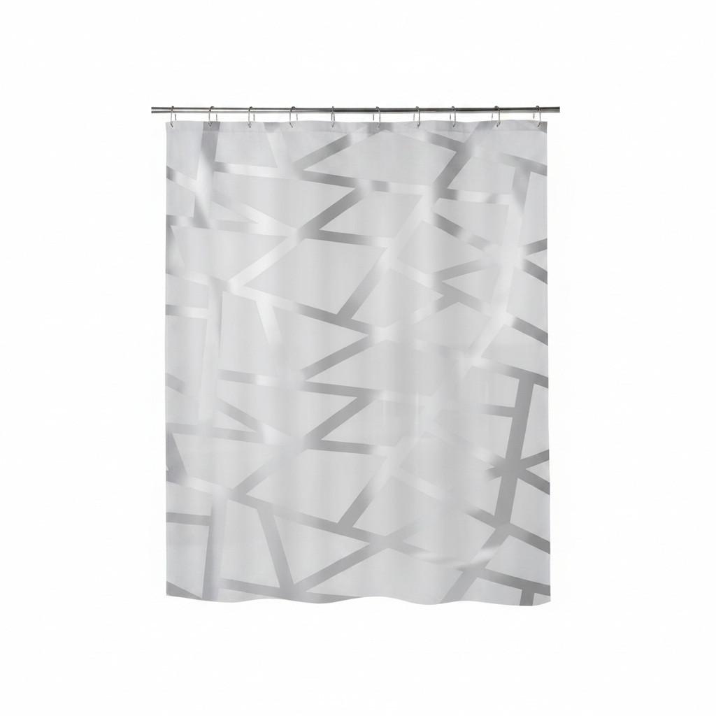 Duschvorhang in Silberfarben Textil/Mischgewebe - Silberfarben, Basics, Textil (180/200cm) - Spirella