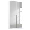 Drehtürenschrank Mit Spiegel 91cm Alabama, Weiß - Silberfarben/Weiß, MODERN, Holzwerkstoff (91/229/54cm) - Rauch Möbel