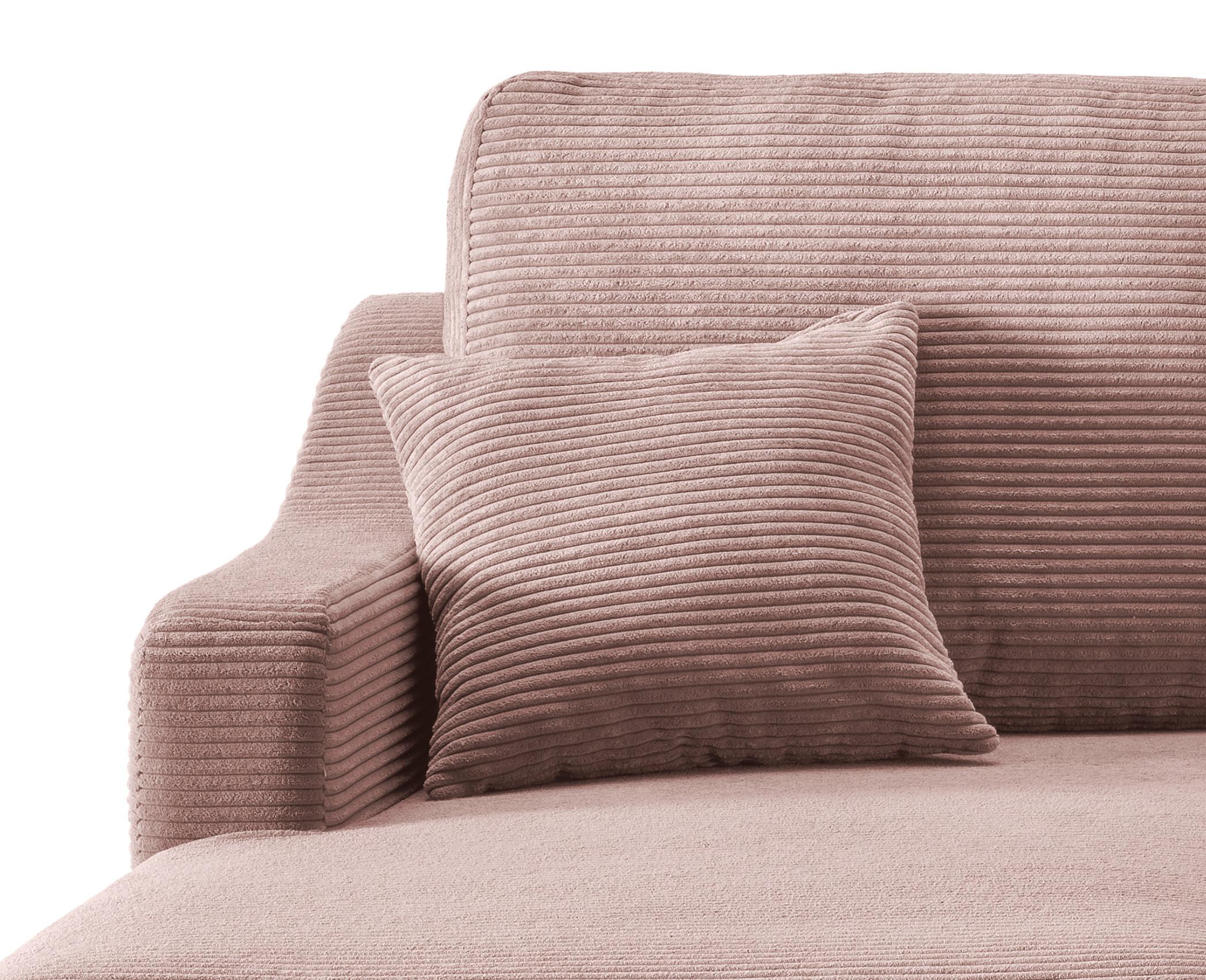 Ecksofa Valentina - Rosa/Naturfarben, Design, Textil (150/228cm) - P & B