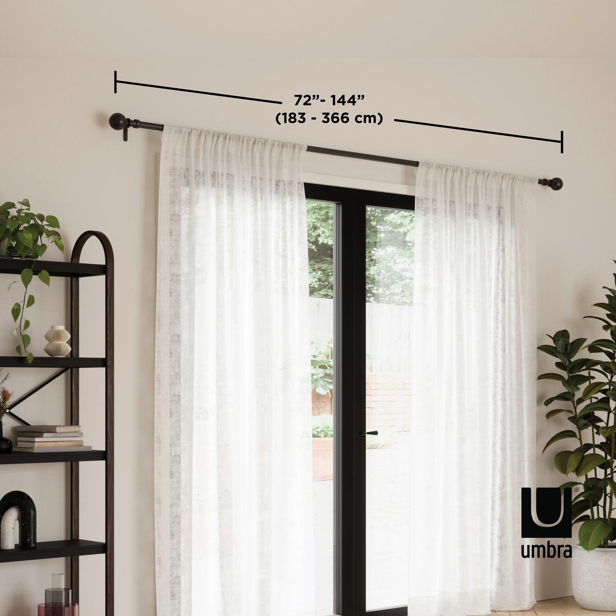 TYČ NA ZÁVĚSY SITA - černá, Konvenční, kov/plast (382cm) - Umbra