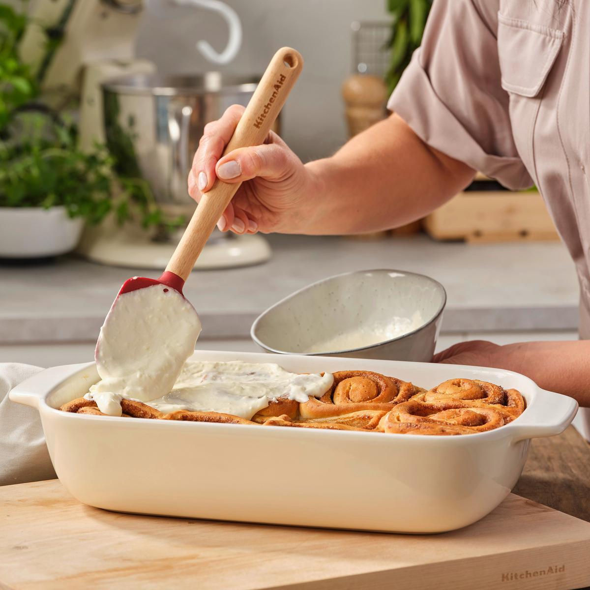 Auflaufform Stoneware Creme/weiß B: 24 Cm - Creme/Weiß, Basics, Naturmaterialien/Keramik (24cm) - Kitchenaid