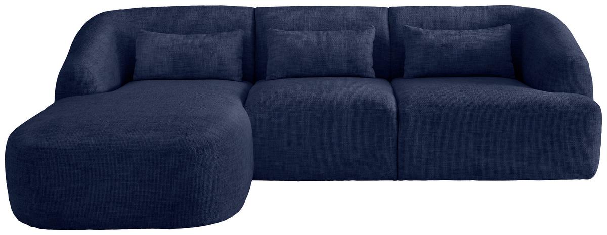 Ecksofa Caponi Dunkelblau S: 160x256 Cm - Schwarz/Dunkelblau, MODERN, Textil (160/256cm) - Livetastic