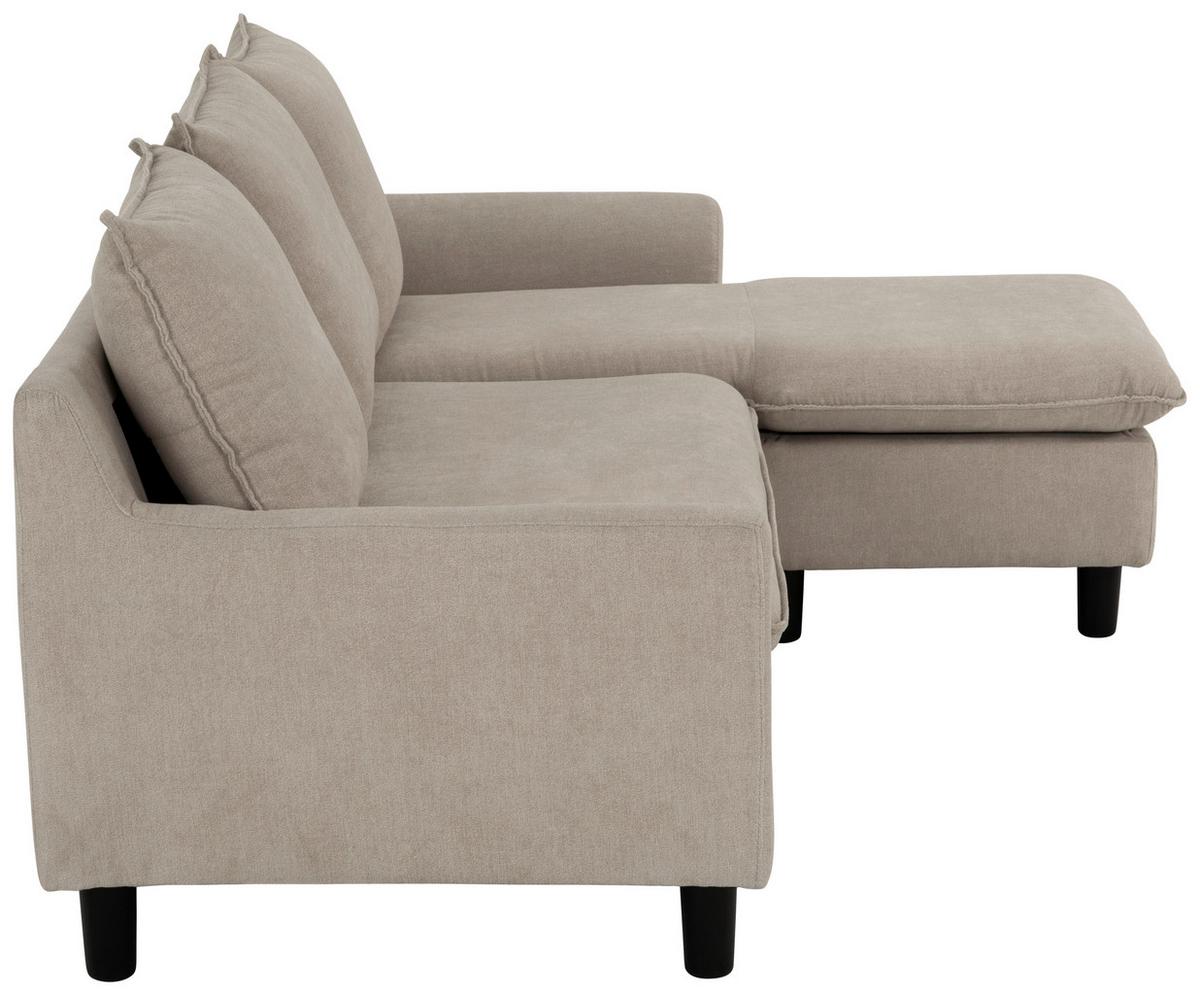 Ecksofa Milly - Beige/Schwarz, MODERN, Textil (207/138cm) - P & B