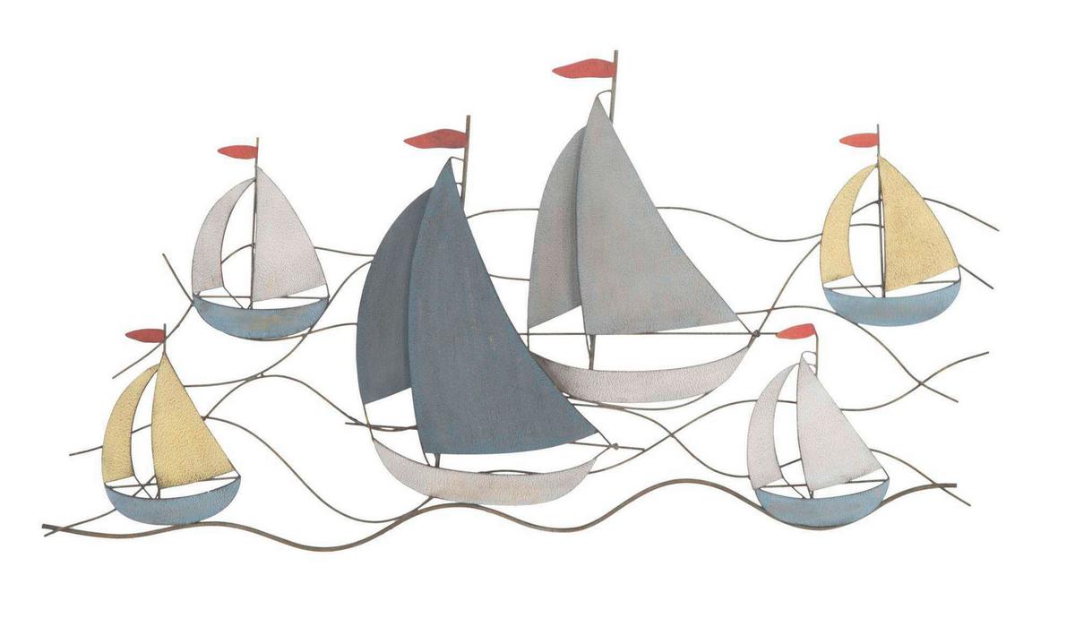 Wanddeko Sea Grautöne, Gelb B: 114 Cm - Basics, Metall (114/62/3cm)