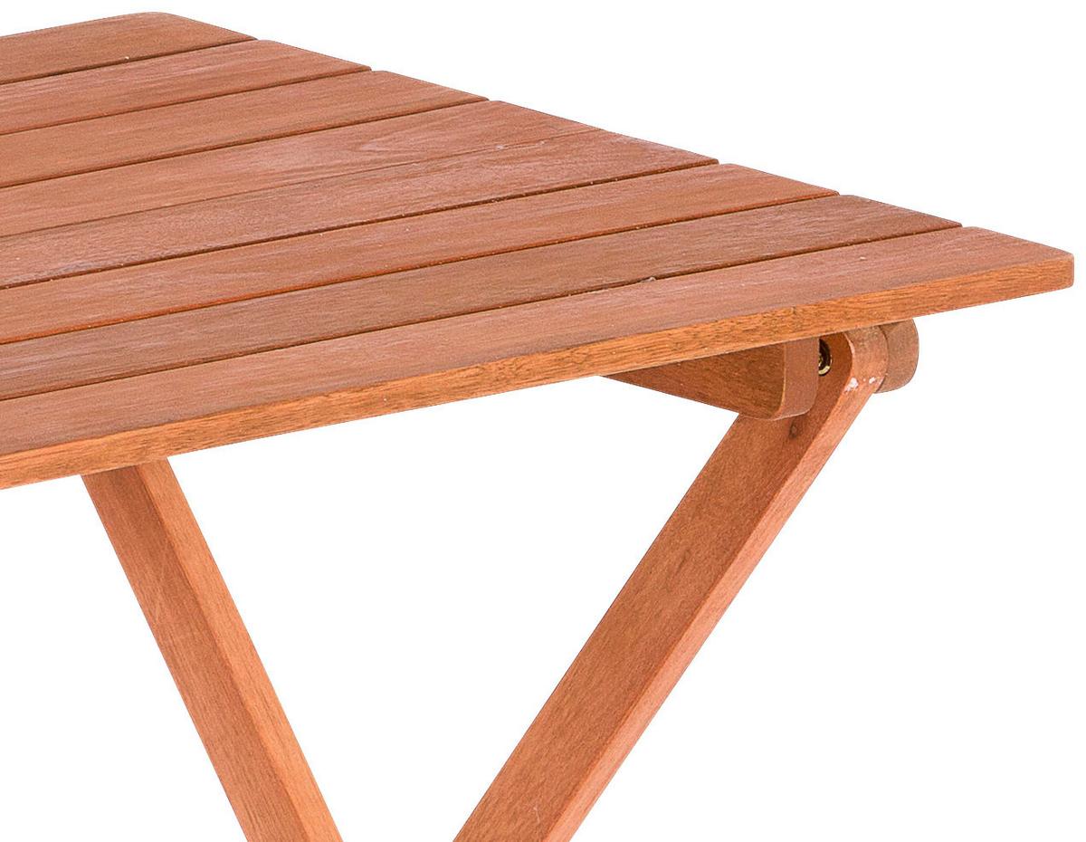 Gartentisch Klappbar Eukalyptusholz Natur - Naturfarben, KONVENTIONELL, Holz (90/72/60cm) - Gardenson