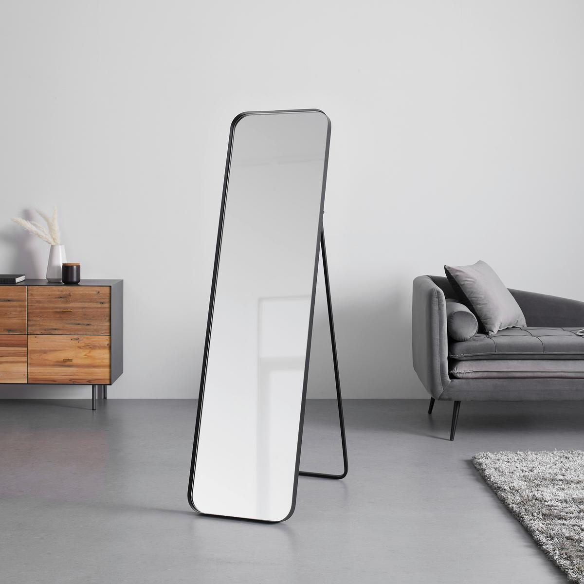 Zrkadlo LIV čierny rám - čierna, Modern, kov/sklo (41/154/68,5cm) - Bessagi Home