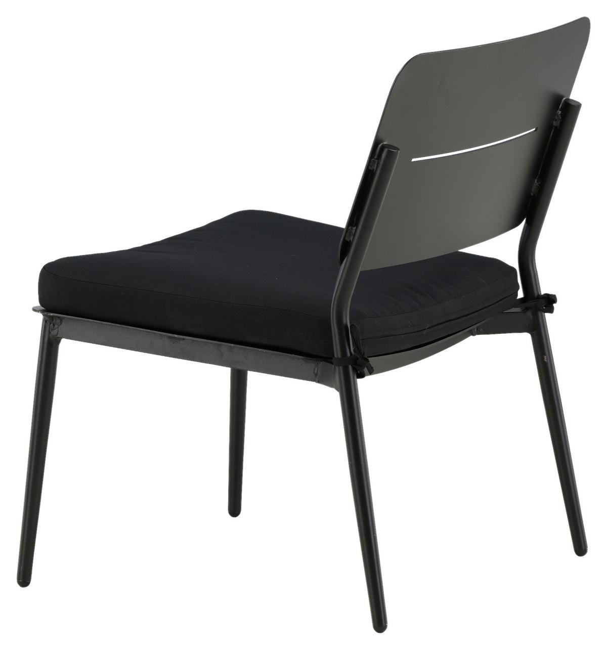 Loungesessel 2er-Set Lina aus Stahl - Schwarz, KONVENTIONELL, Textil/Metall (55/73/59cm) - Gardenson