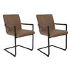 Armlehnstuhl Damian Taupe Gepolstert 2er-Set - Taupe/Schwarz, LIFESTYLE, Textil/Metall (52/88/63cm) - MID.YOU
