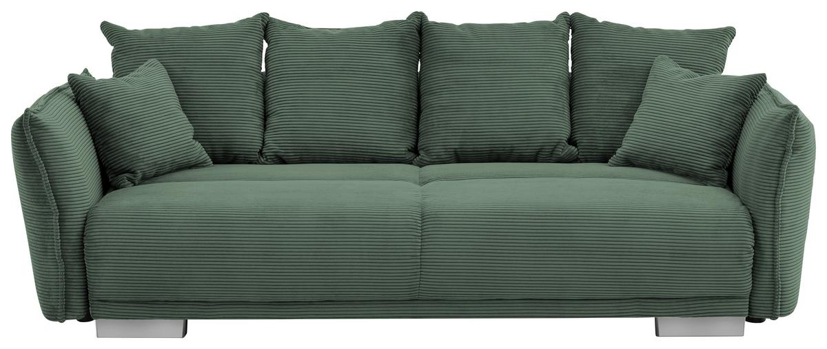 Bigsofa Pera, Dunkelgrün B: 242 cm - Chromfarben/Dunkelgrün, MODERN, Textil (242/71/90/131cm) - Livetastic