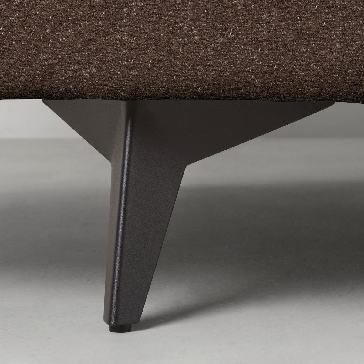 Rohová sedačka AXEL, levá, hnědá tkanina - černá/hnědá, Moderní, kov/textil (250/291cm) - Mömax