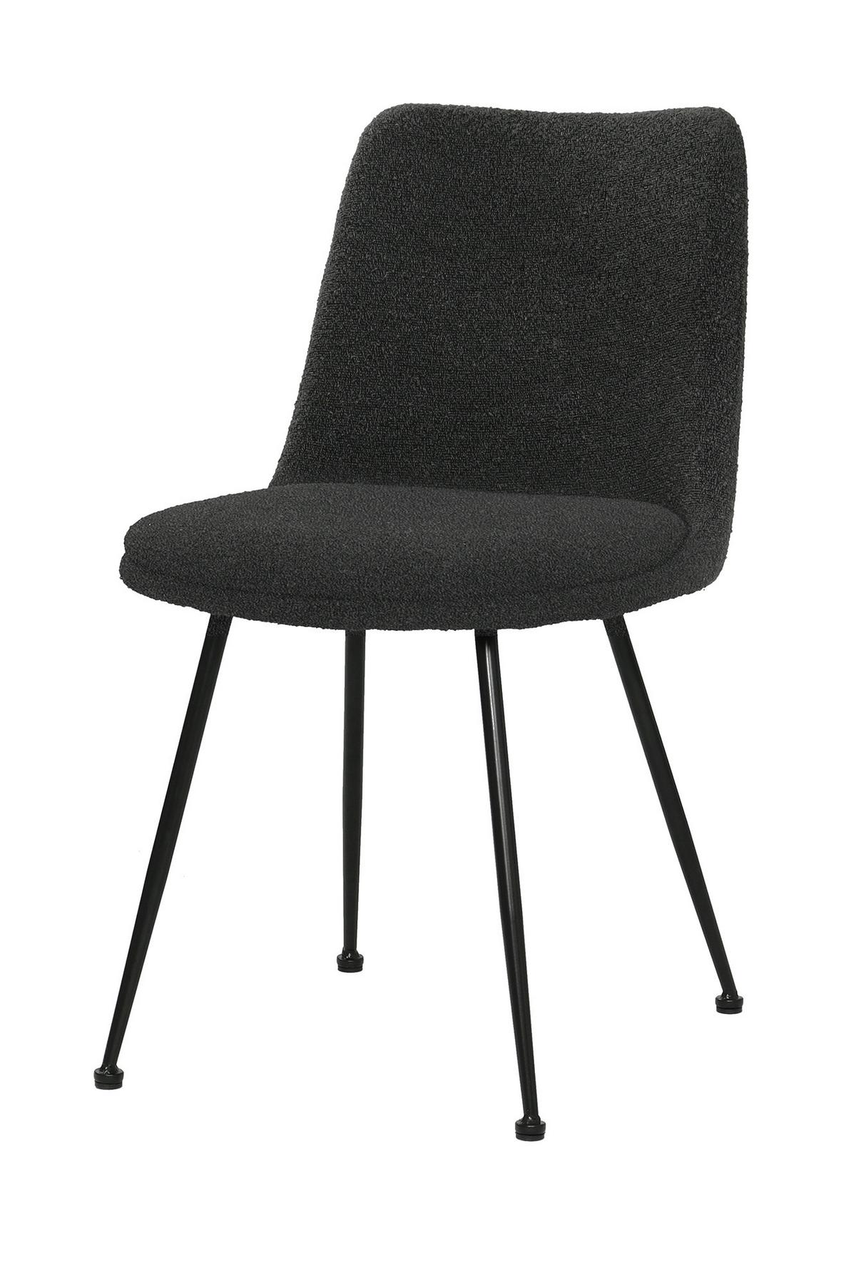 STUHL-SET Schwarz 2-teilig - Schwarz, MODERN, Textil/Metall (58,5/83/46cm) - MID.YOU