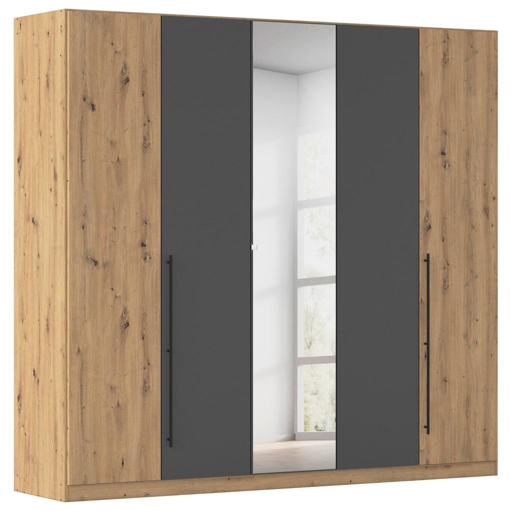 Kleiderschrank Safari mit Spg. Grau/Eiche Dekor B: 226cm
