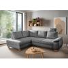 Eckschlafsofa Positano Silberfarben S: 206x265 Cm - Wildeiche/Silberfarben, MODERN, Textil (206/265cm) - Livetastic