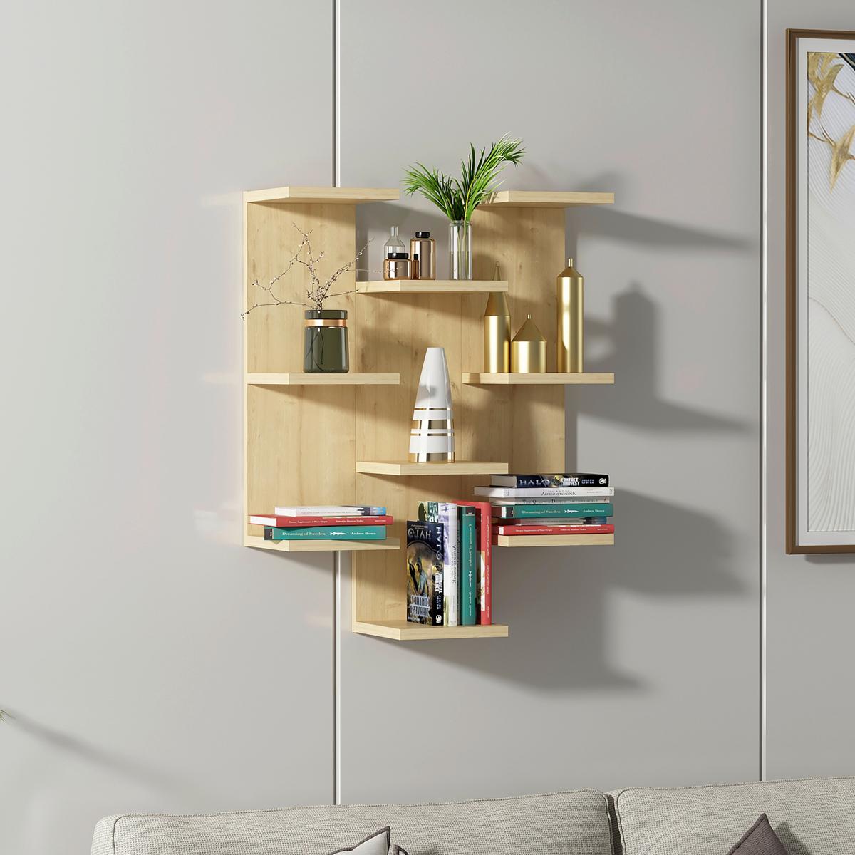 Wandregal Texas - Eichefarben, Design, Holzwerkstoff (58,8/74,1/21,4cm) - MID.YOU