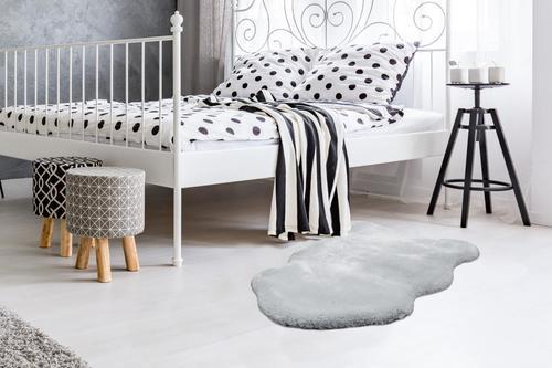 Kunstfell Rabbit Blau/Grau 60x90 cm Textil - Blau/Grau, Trend, Textil (60/90cm) - Kayoom