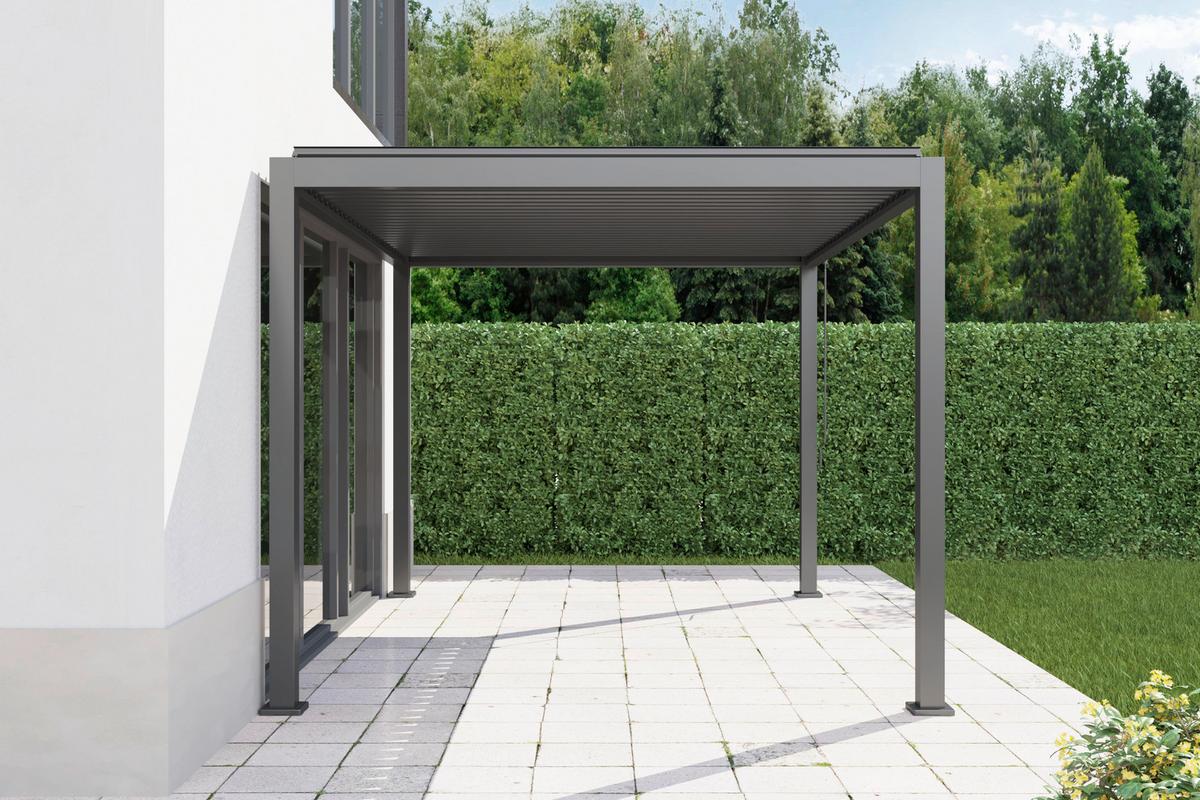 Pergola Core +110 ca. 3x4 m Aluminium,Lamellen verstellbar - Anthrazit, Basics, Metall (393/247/300cm) - Gardenson