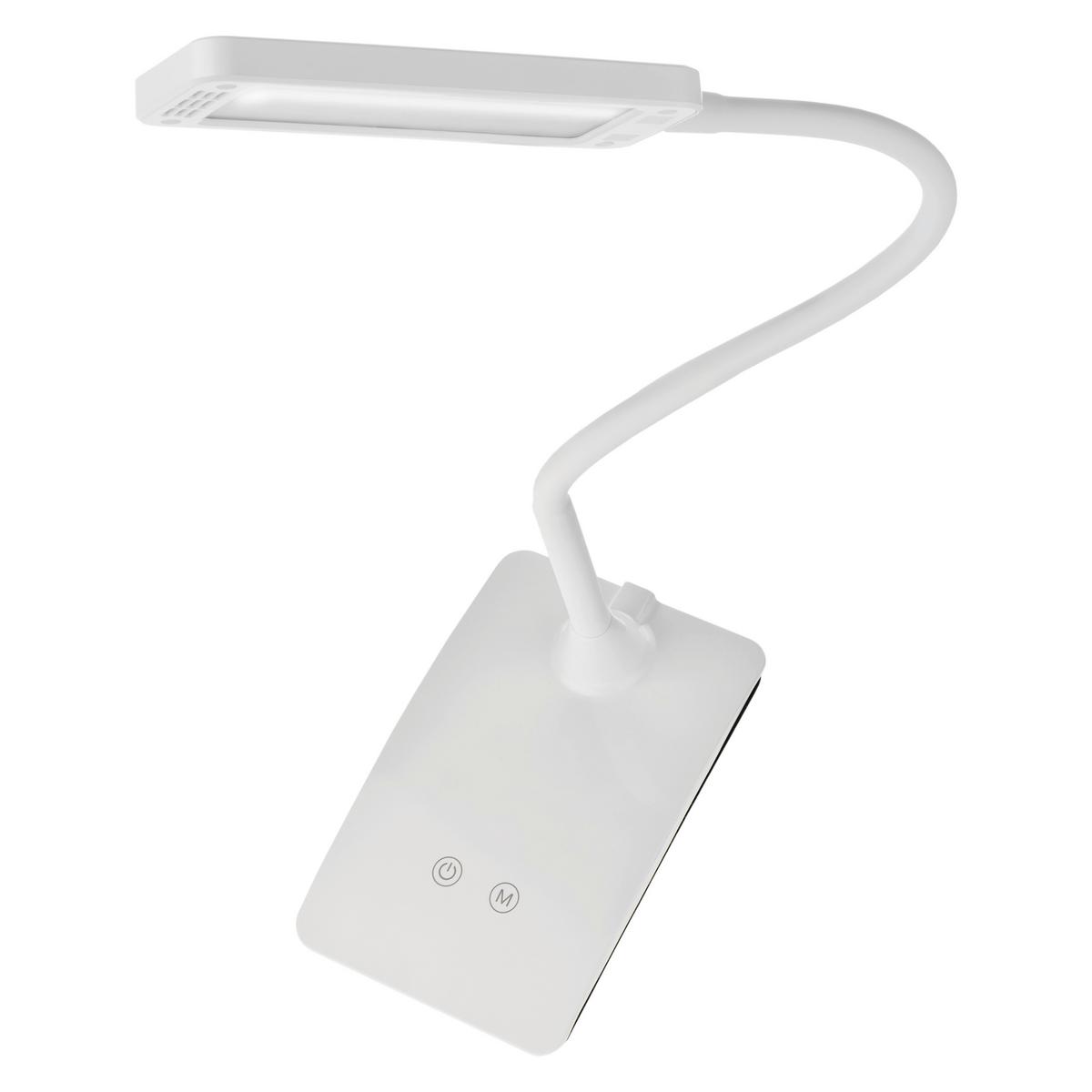 Lampa LED na psací stůl Eddy V: 26cm, 6 Watt - bílá, Basics, kov/plast (9.5/26/15.5cm)