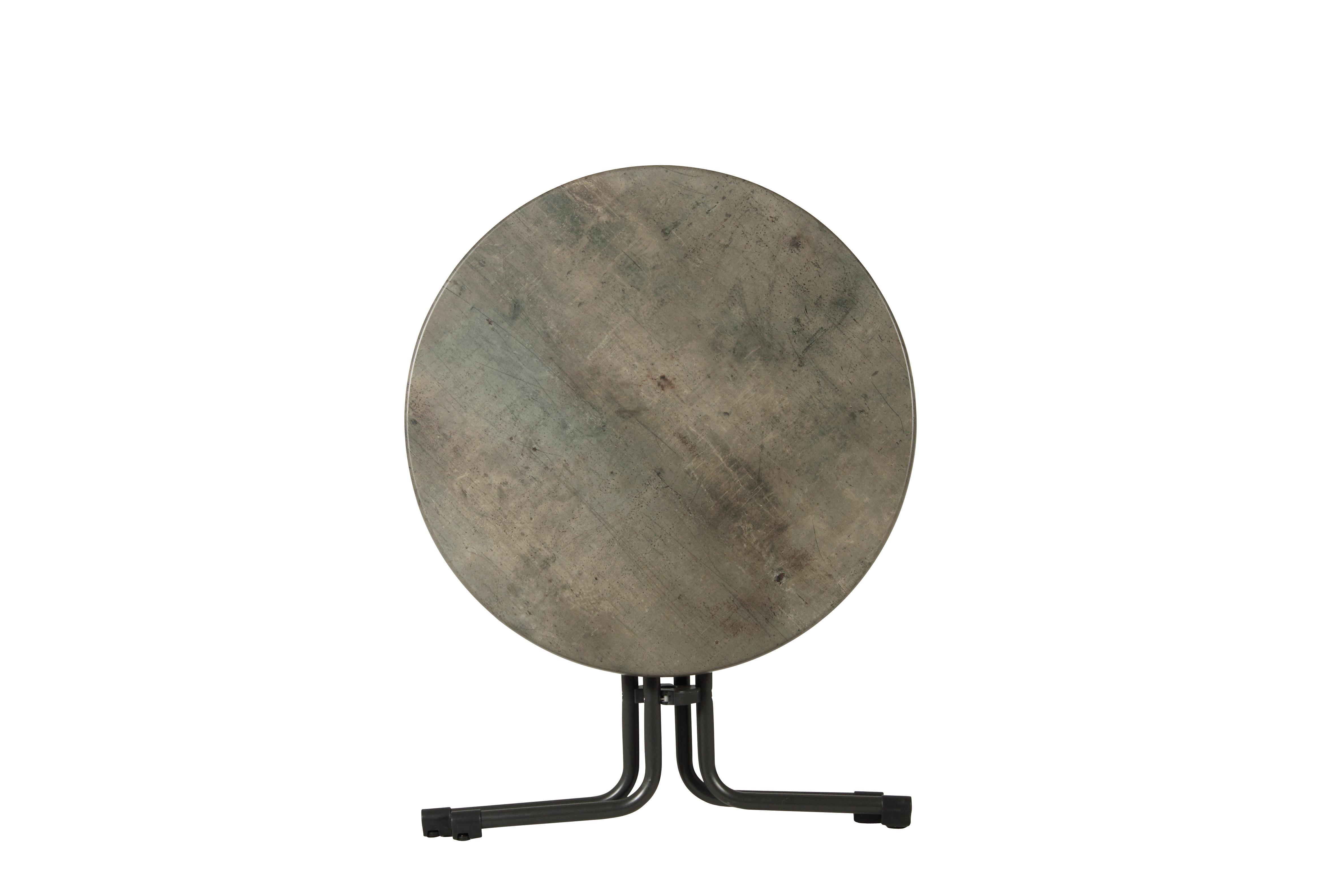 Gartentisch Klappbar Acamp Piazza Aluminium D: 80 cm - Anthrazit/Grau, Basics, Holzwerkstoff/Metall (80/72cm)