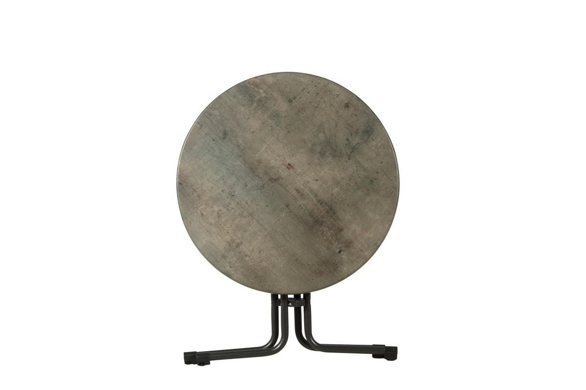 Gartentisch Klappbar Acamp Piazza Aluminium D: 80 cm - Anthrazit/Grau, Basics, Holzwerkstoff/Metall (80/72cm) - Gardenson