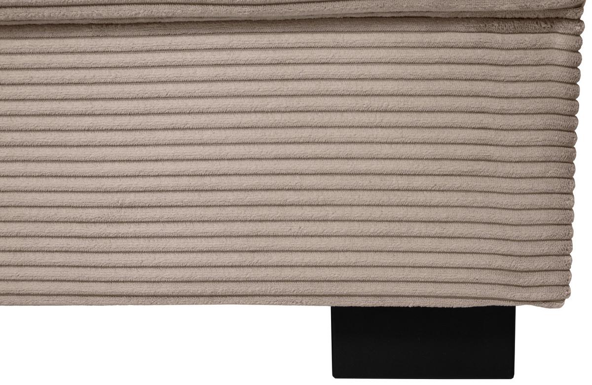 Souprava U MALTE, pravá, šedobéžový manšestr - černá/šedobéžová, Moderní, textil/plast (155/305/178cm) - Based