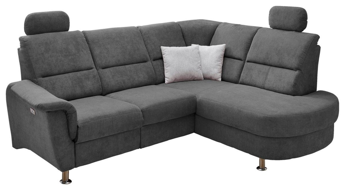 Ecksofa Parole Anthrazit S:231/184 Cm - Chromfarben/Anthrazit, KONVENTIONELL, Textil (231/184cm) - Livetastic