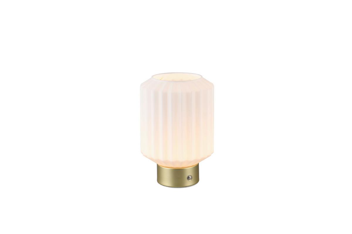 Akku-Tischleuchte R57761101 - Messingfarben/Weiß, KONVENTIONELL, Glas/Metall (13,0/19,5cm)