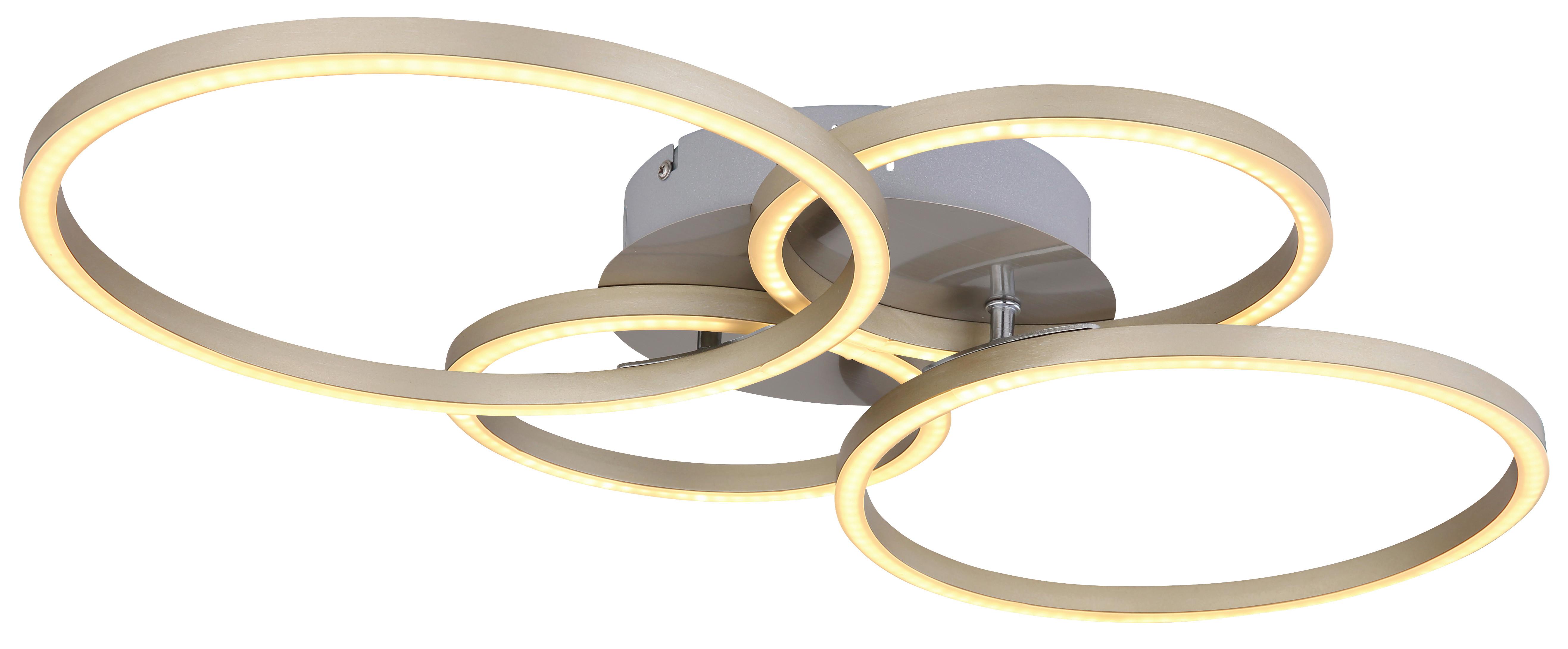 LED-Deckenleuchte Tuana L: 65,5 cm, 1-Flammig - Opal/Nickelfarben, MODERN, Kunststoff/Metall (65,5/40,6/7,5cm) - Luca Bessoni