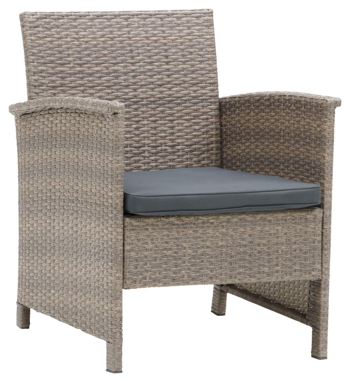 Loungegarnitur Barbara Aus Metall/Kunststoff/Glas - Dunkelgrau/Schwarz, MODERN, Glas/Kunststoff - Luca Bessoni