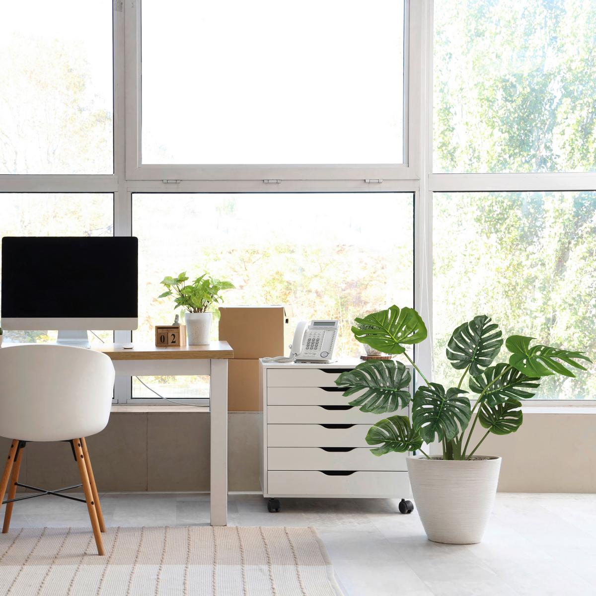 Kunstpflanze Grün/weiß B: 33 Cm - Weiß/Grün, MODERN, Kunststoff (33/90/37cm) - MID.YOU