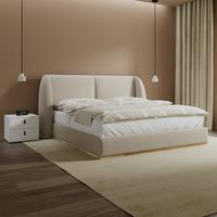 Čalúnená posteľ FRIDA 180x200 cm, béžová - svetlohnedá/čierna, Modern, kov/drevo (180/200cm) - Bessagi Home