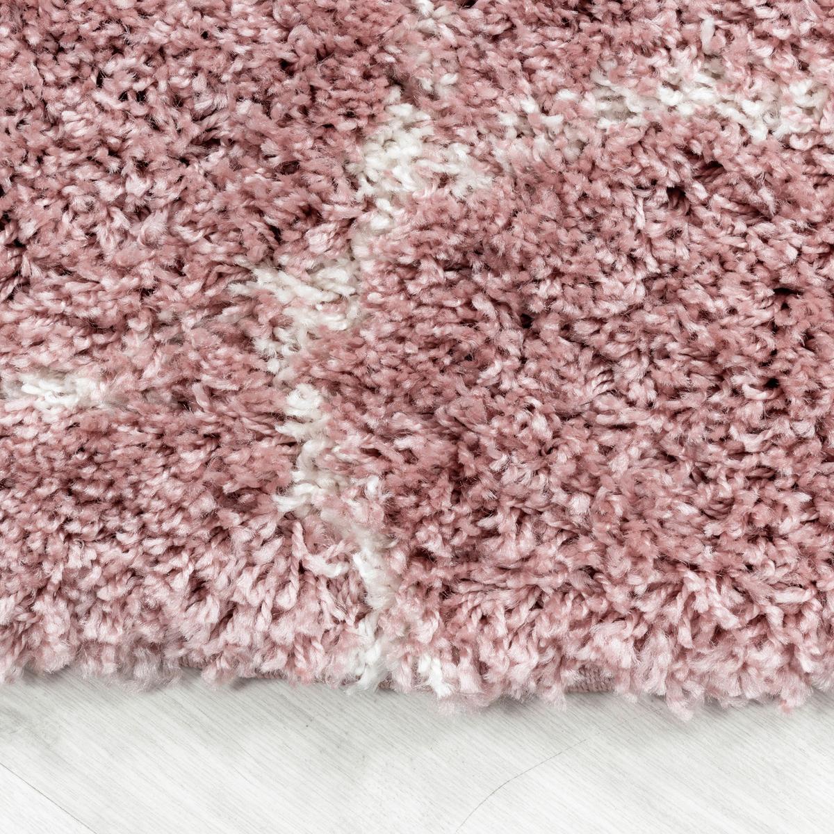 Webteppich Rosa Naturfaser Salsa Ø 80 Cm - Rosa, Design, Textil (80cm)