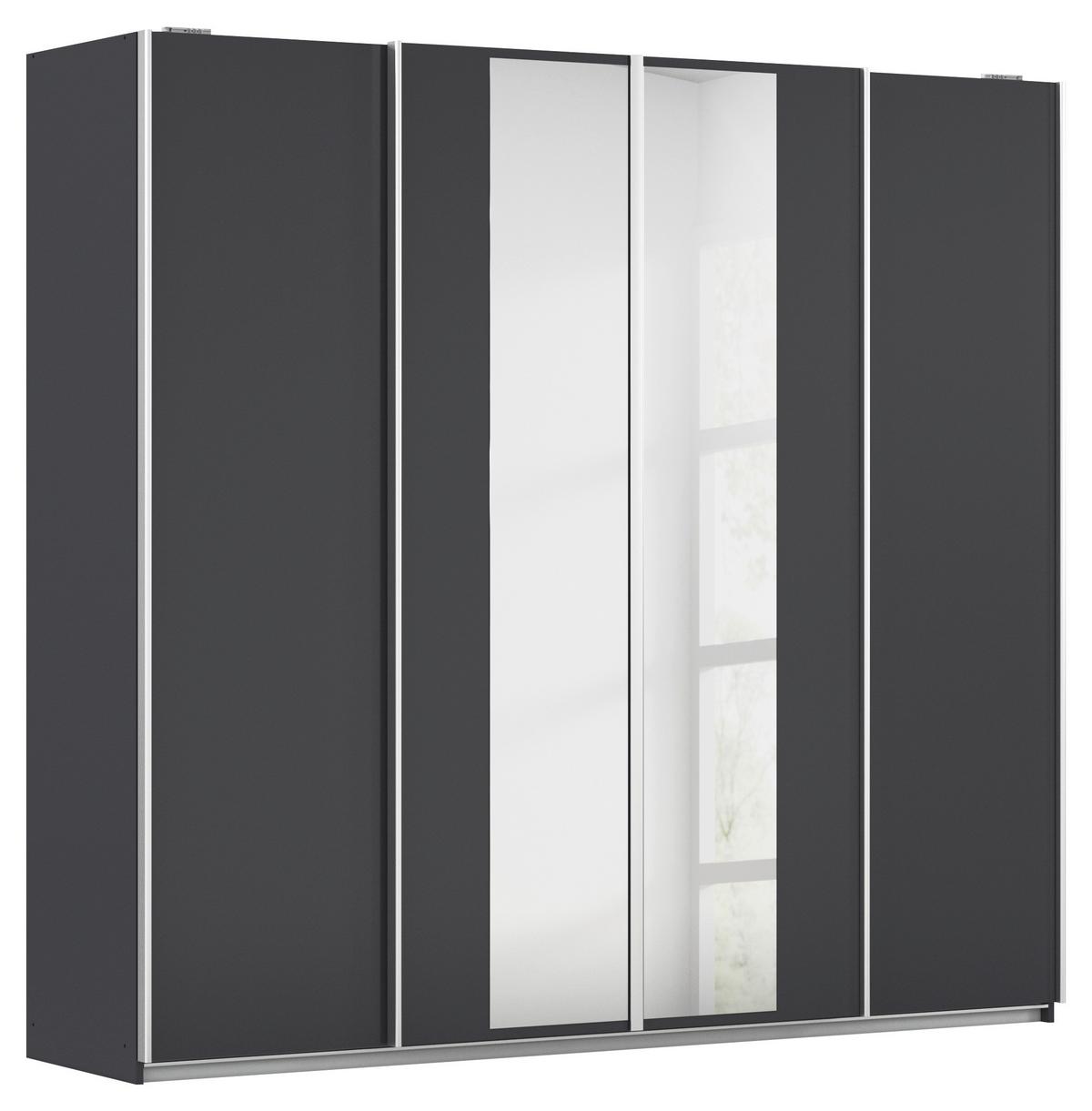 Schwebetürenschrank Altera Dunkelgrau B: 226 Cm - Klar/Dunkelgrau, MODERN, Holzwerkstoff (226/211/62cm) - Rauch Möbel