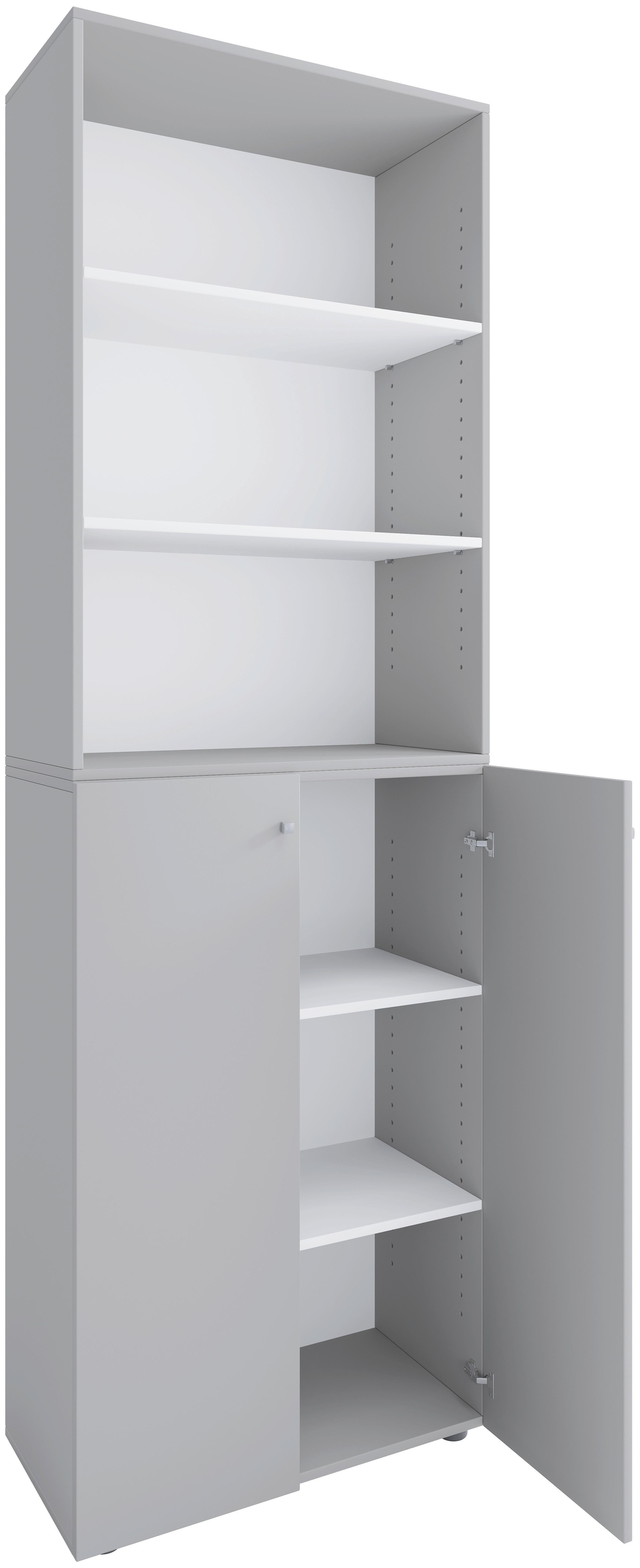 Aktenschrank Lona Grau, Weiß B: 70 Cm - Weiß/Grau, Design, Holzwerkstoff (70/220/39cm) - MID.YOU