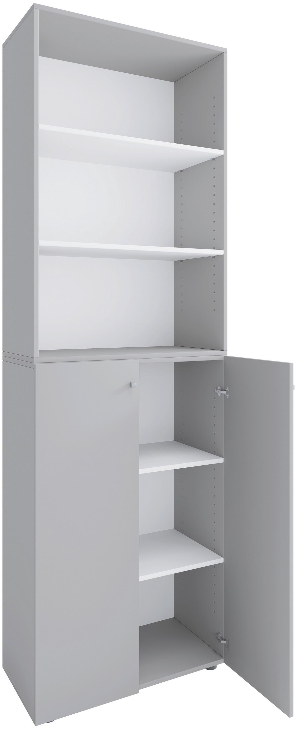 Aktenschrank Lona Grau, Weiß B: 70 Cm - Weiß/Grau, Design, Holzwerkstoff (70/220/39cm) - MID.YOU