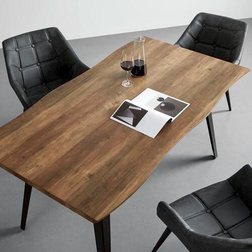 Jedálenský stôl DIEGO 160x90 cm - čierna/farba duba, Modern, kov/kompozitné drevo (160/90/76cm) - Bessagi Home