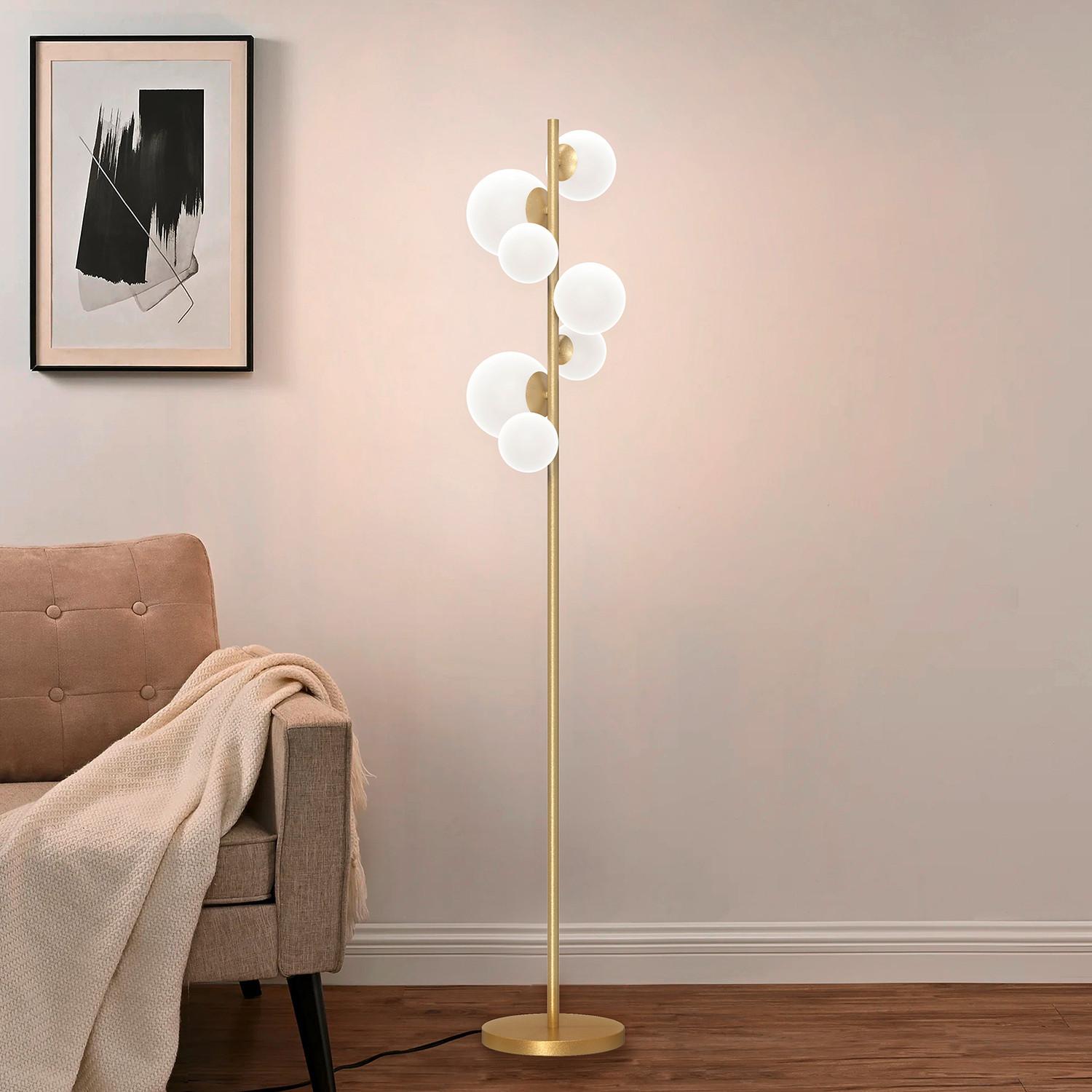 Stehleuchte Paloma Sahara L: 30 cm 3w - Goldfarben/Sahara, KONVENTIONELL, Glas/Kunststoff (30/30/155cm)