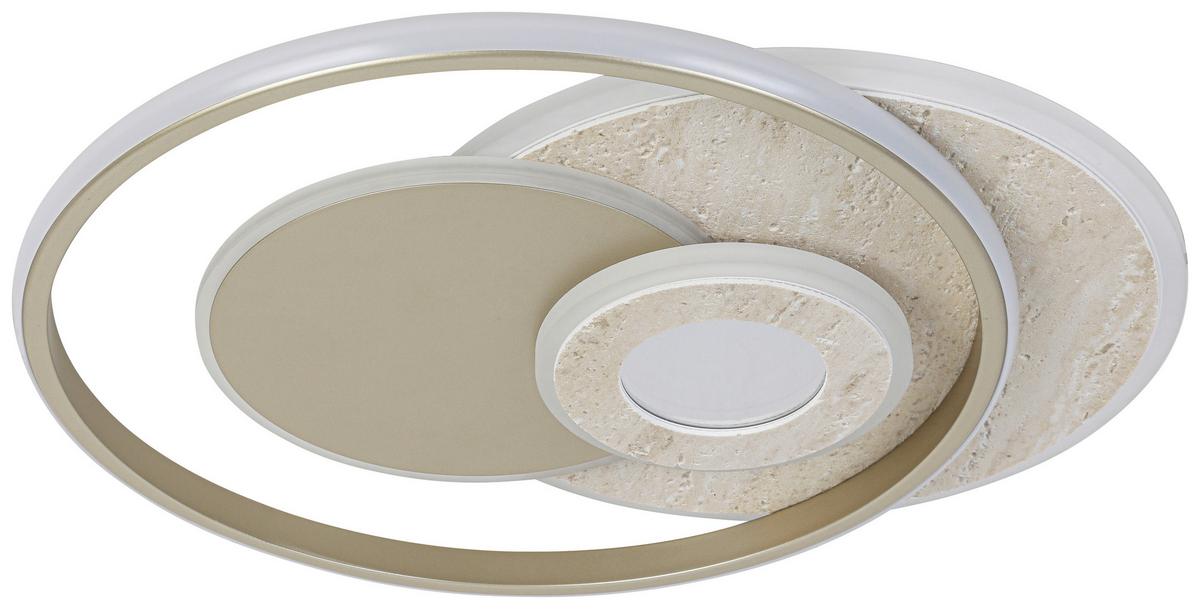 LED-Deckenleuchte Cara - Sandfarben/Champagner, Basics, Kunststoff/Metall (42/51/6,5cm) - Luca Bessoni