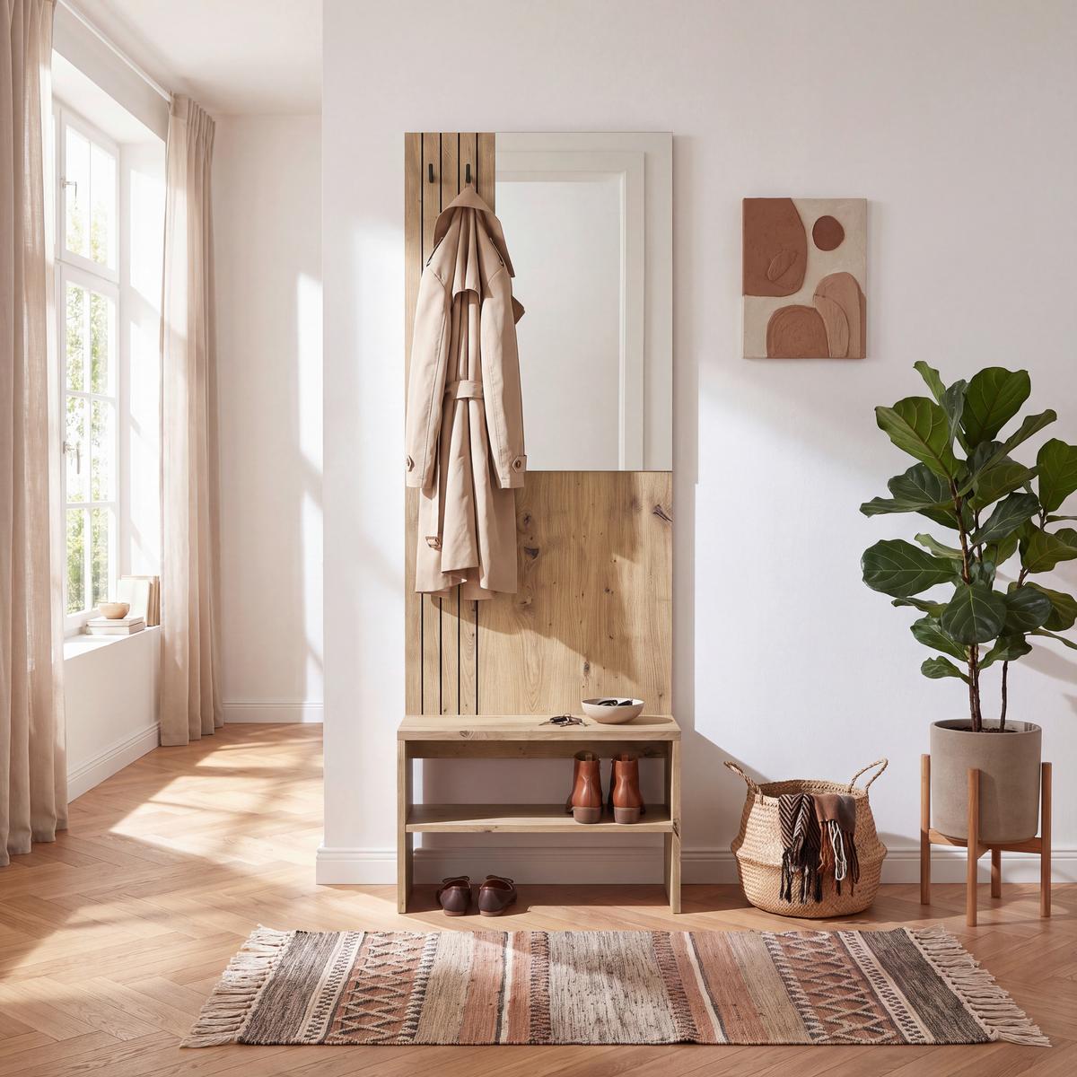 Garderobe Charlie Eiche Artisan B: 60cm - Eiche Artisan, KONVENTIONELL, Holzwerkstoff (60/180/37cm)