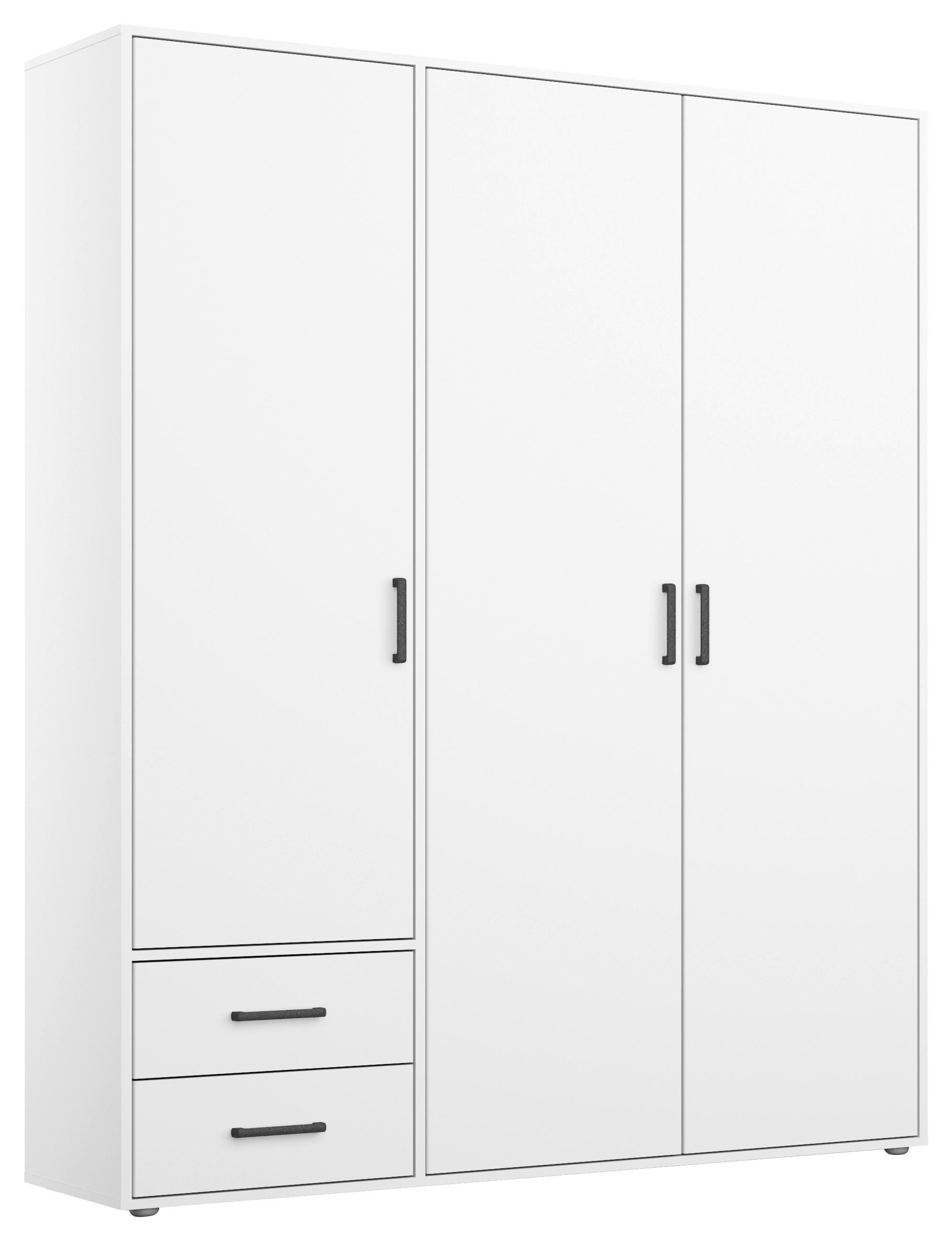 Drehtürenschrank Mit Schubladen 140 Cm Weiß