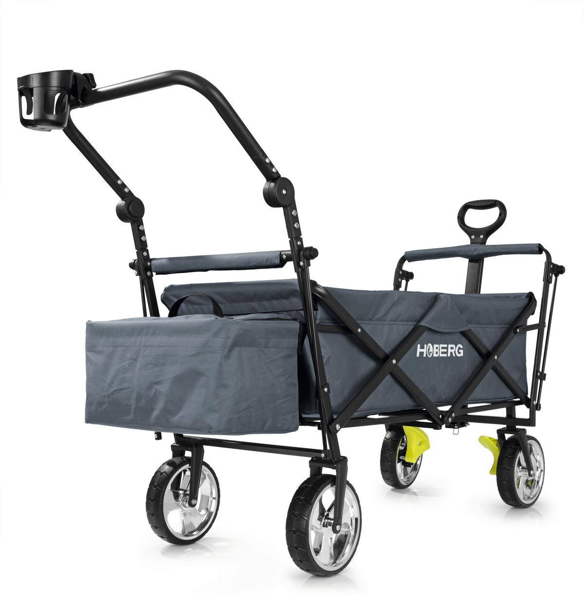 Bollerwagen Hoberg Grau Max. 80 Kg Faltbar, Feststellbremse - Grau, Basics, Kunststoff/Textil (139/54/103cm)