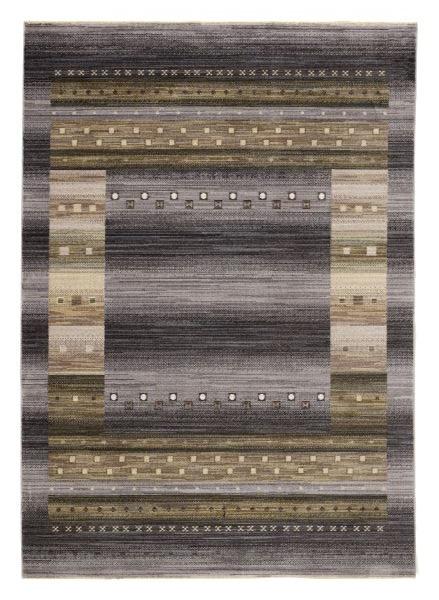 Webteppich Oculus Grau 90x190 cm - Beige/Schwarz, Basics, Textil (90/190cm) - Novel