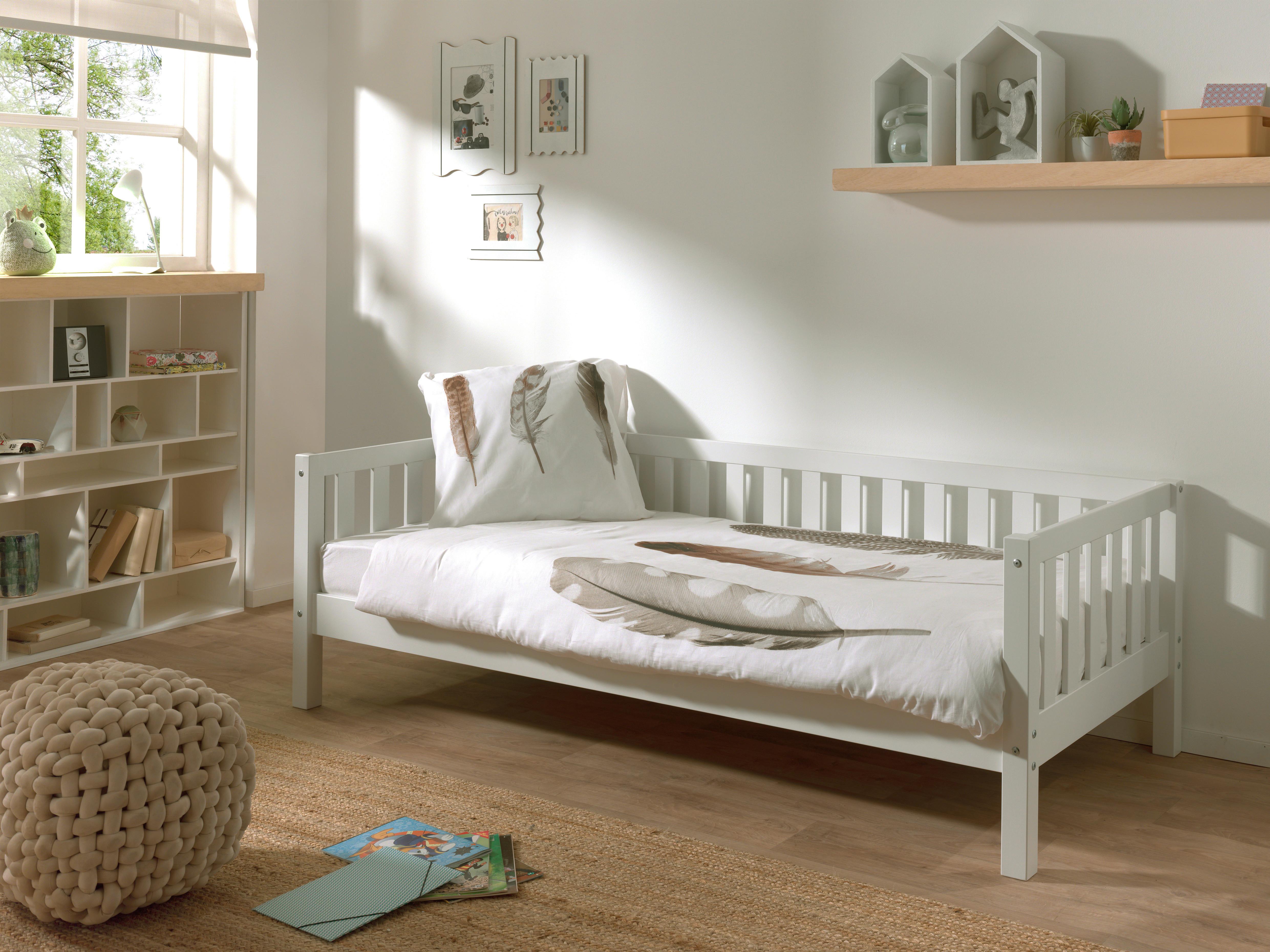 Kinder-/Juniorbett Fritz Weiß lackiert 90x200cm - Weiß, MODERN, Holz/Holzwerkstoff (90/200cm) - MID.YOU