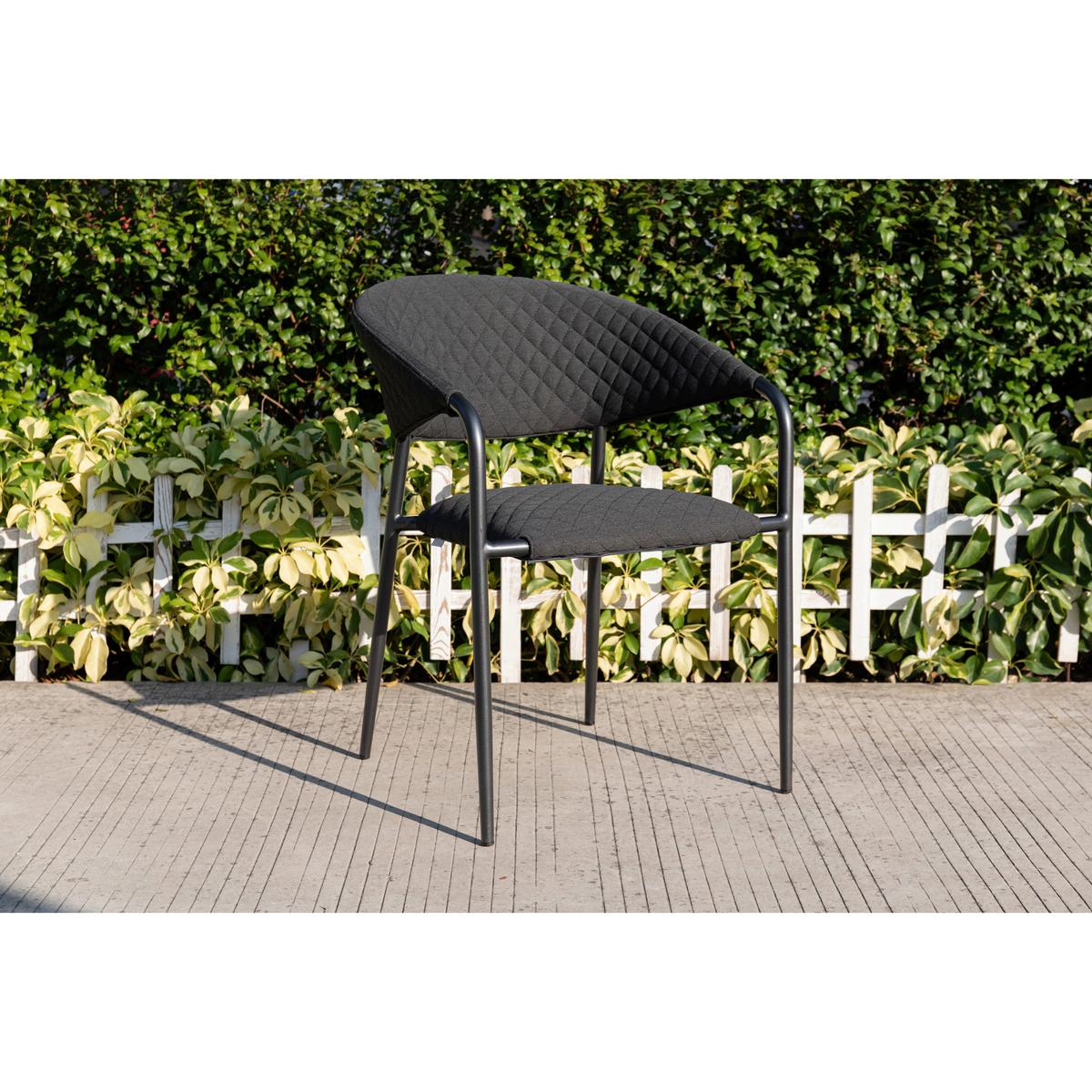 Stapelsessel Puro - Anthrazit, MODERN, Textil/Metall (58/83/66cm) - Gardenson